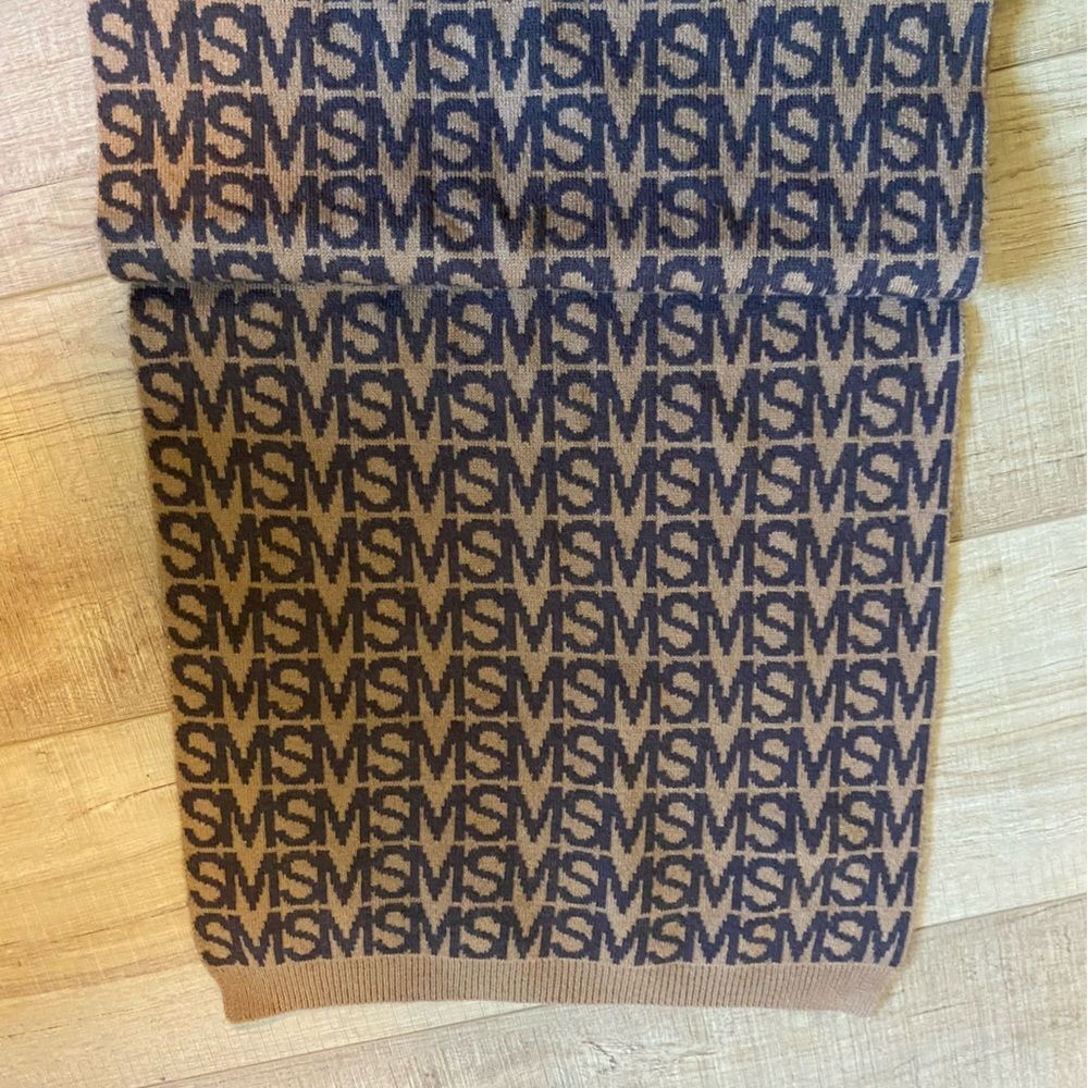 Steven Madden Winter Logo Scarf acrylic blend brown neutral - Picture 4 of 5